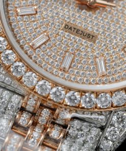 Rolex Iced Out DateJust Demi Custom Full Moissanite Diamonds Hong Kong 41mm (2)