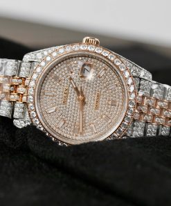 Rolex Iced Out DateJust Demi Custom Full Moissanite Diamonds Hong Kong 41mm (2)