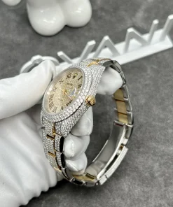 Rolex Iced Out Full Moissanite Diamonds DateJust Demi Gold 41mm (1)