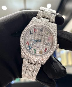 Rolex Iced Out Moissanite Datejust 126334 Arabic Dial Replica Watch 41mm (7)