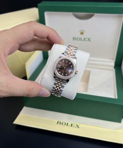 Rolex Lady DateJust Chocolate Diamonds Dial Best Replica 28mm (5)