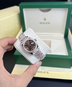 Rolex Lady DateJust Chocolate Diamonds Dial Best Replica 28mm (5)
