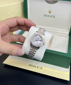 Rolex Lady DateJust MOP Dial Bezel Diamonds Best Replica Watch 28mm (1)