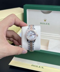 Rolex Lady DateJust MOP Dial Bezel Diamonds Best Replica Watch 28mm (1)
