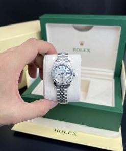 Rolex Lady DateJust MOP Dial Bezel Diamonds Jubilee Sliver Strap 28mm (3)