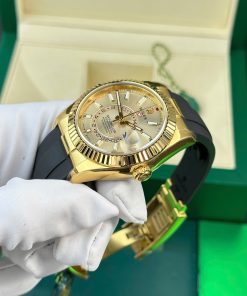 Rolex Sky-Dweller 326238 Yellow Dial Replica Watch Weight 190 Gram ZF Factory 42mm (1)