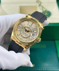 Rolex Sky-Dweller 326238 Yellow Dial Replica Watch Weight 190 Gram ZF Factory 42mm (1)