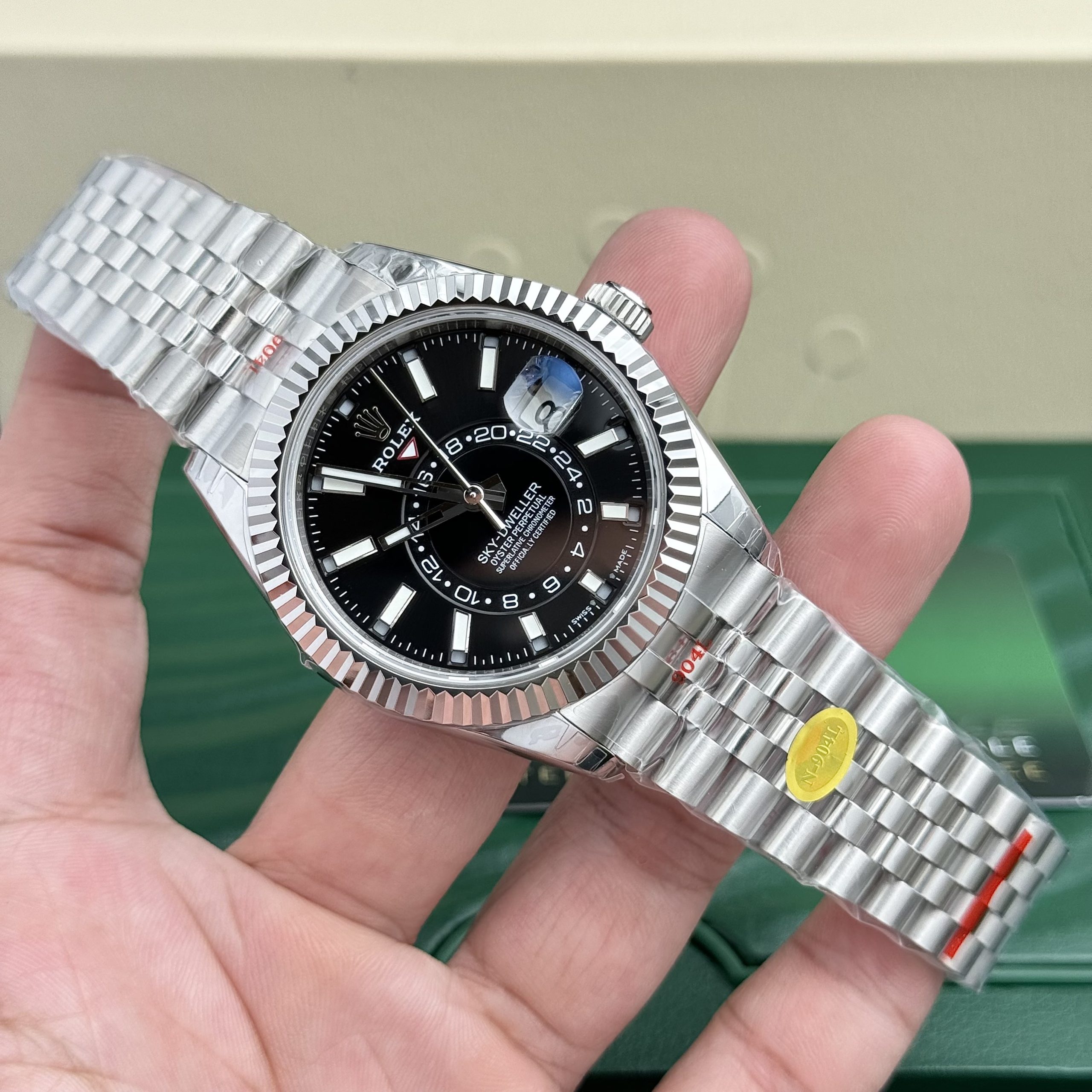 Rolex Sky Dweller 326934 Black Dial Jubilee Strap Best Replica 42mm (2) Rolex Sky Dweller 326934 Black Dial Jubilee Strap Best Replica 42mm (1)