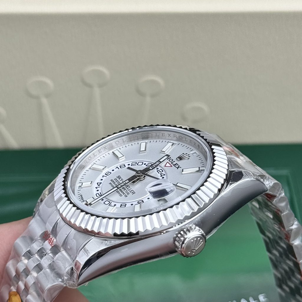 Rolex Sky Dweller 326934 White Dial Jubilee Strap Best Replica 42mm (2)