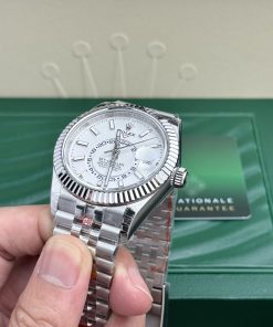 Rolex Sky Dweller 326934 White Dial Jubilee Strap Best Replica 42mm (2)