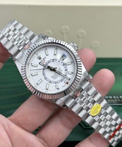 Rolex Sky Dweller 326934 White Dial Jubilee Strap Best Replica 42mm (2)