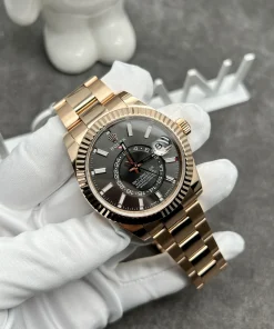 Rolex Sky-Dweller 326938 Real Gold 18K Best Replica Gray Dial 42mm (1)