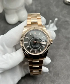 Rolex Sky-Dweller 326938 Real Gold 18K Best Replica Gray Dial 42mm (1)