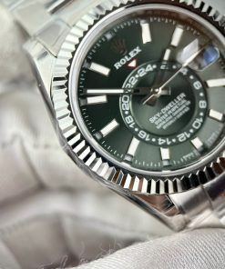 Rolex Sky-Dweller 336934 Replica Watch Green Dial Oyster Strap 42mm (8)