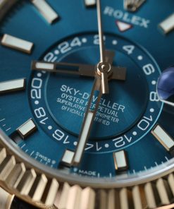 Rolex Sky-Dweller Gold Wrapped Blue Dial Best Replica 42mm (6)