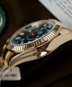 Rolex Sky-Dweller Gold Wrapped Blue Dial Best Replica 42mm (6)