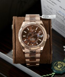 Đồng Hồ Rolex Sky-Dweller Bọc Vàng 18K Mặt Chocolate Chế Tác 1:1 phiên bản chế tác Hong Kong có sẵn tại DWatch Luxury.