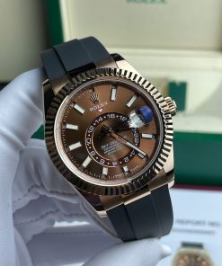 Rolex Sky-Dweller M336235 Replica Watch Gold Wrapped Chocolate Dial 42mm (2)