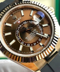 Rolex Sky-Dweller M336235 Replica Watch Gold Wrapped Chocolate Dial 42mm (2)