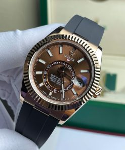 Rolex Sky-Dweller M336235 Replica Watch Gold Wrapped Chocolate Dial 42mm (2)