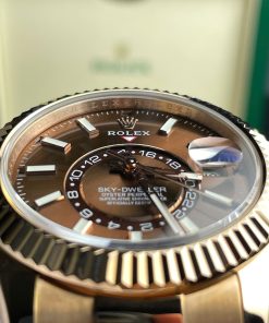 Rolex Sky-Dweller M336235 Replica Watch Gold Wrapped Chocolate Dial 42mm (2)