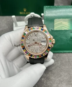 Rolex Yacht Master 116695SATS Real Gold 18K Customs Diamonds & Gemstones 40mm (3)