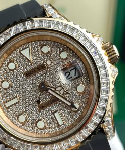 Rolex Yacht-Master Best Replica Watch Gold Wrapped + Moissanite Diamonds Custom 40mm (2)