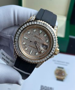 Rolex Yacht-Master Best Replica Watch Gold Wrapped + Moissanite Diamonds Custom 40mm (2)