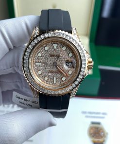 Rolex Yacht-Master Best Replica Watch Gold Wrapped + Moissanite Diamonds Custom 40mm (2)