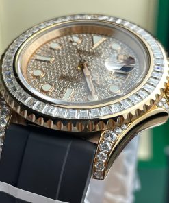 Rolex Yacht-Master Best Replica Watch Gold Wrapped + Moissanite Diamonds Custom 40mm (2)