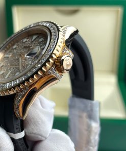 Rolex Yacht-Master Best Replica Watch Gold Wrapped + Moissanite Diamonds Custom 40mm (2)