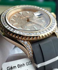 Rolex Yacht-Master Best Replica Watch Gold Wrapped + Moissanite Diamonds Custom 40mm (2)