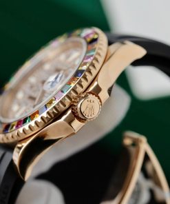 Rolex Yacht-Master Best Replica Watch Gold Wrapped + Moissanite Diamonds Hong Kong 40mm (2)