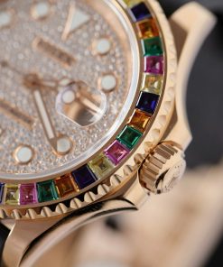 Rolex Yacht-Master Best Replica Watch Gold Wrapped + Moissanite Diamonds Hong Kong 40mm (2)