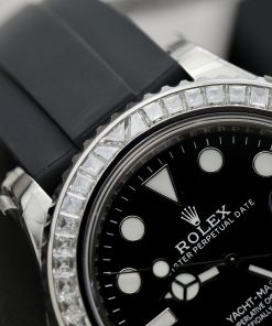 Rolex Yacht Master Custom Moissanite Diamonds Best Replica Watch 40mm (8)