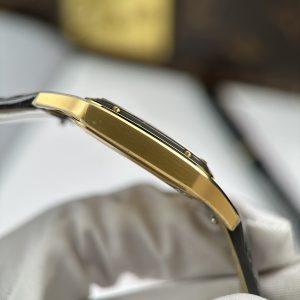 Cartier Santos Dumont Yellow Gold Grey Dial Rep 1 1 Leather Strap AF Factory 43.5mm x 31 (1)