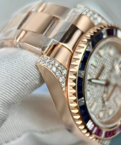 Rolex GMT-Master II 126755 SARU 18K Gold Wrapped Custom Moissanite Sapphire 41mm (3)
