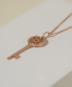 Tiffany & Co Necklace Victoria Key Pendant Diamonds Rose Gold 18k Custom (2)