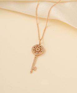Tiffany & Co Necklace Victoria Key Pendant Diamonds Rose Gold 18k Custom (2)
