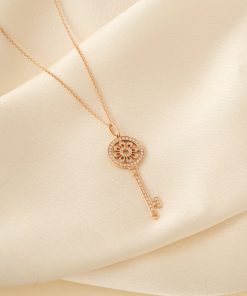 Tiffany & Co Necklace Victoria Key Pendant Diamonds Rose Gold 18k Custom (2)