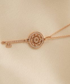 Tiffany & Co Necklace Victoria Key Pendant Diamonds Rose Gold 18k Custom (2)