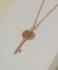 Tiffany & Co Necklace Victoria Key Pendant Diamonds Rose Gold 18k Custom (2)