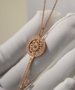 Tiffany & Co Necklace Victoria Key Pendant Diamonds Rose Gold 18k Custom (2)
