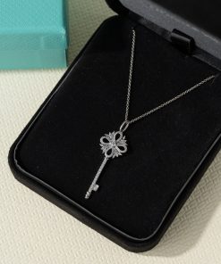 Tiffany & Co Necklace Victoria Key Pendant Diamonds White Gold 18k Custom (2)