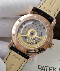 Vacheron Constantin Traditionnelle Tourbillon Replica 11 Watch Black Leather Strap 42mm (2)