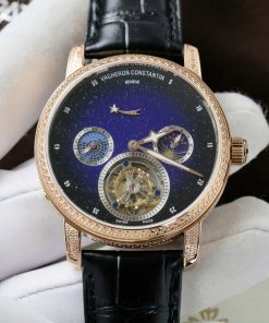 Vacheron Constantin Traditionnelle Tourbillon Replica 11 Watch Black Leather Strap 42mm (2)