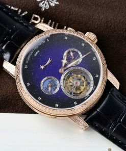 Vacheron Constantin Traditionnelle Tourbillon Replica 11 Watch Black Leather Strap 42mm (2)