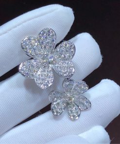 Van Cleef And Arpels Frivole Womens Ring Natural Diamond 18K White Gold Custom (2)