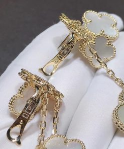 Van Cleef & Arpels Alhambra Earring Custom Mother Of Pearl 18K Gold (2)