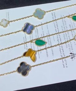 Van Cleef & Arpels Alhambra Lucky Spring Long Necklace Custom 18K Rose Gold 12 Motifs (2)